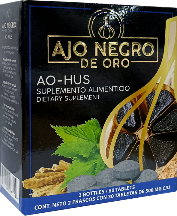 GOLD BLACK GARLIC AO-HUS 2 JARS OF 30 TABLETS EACH