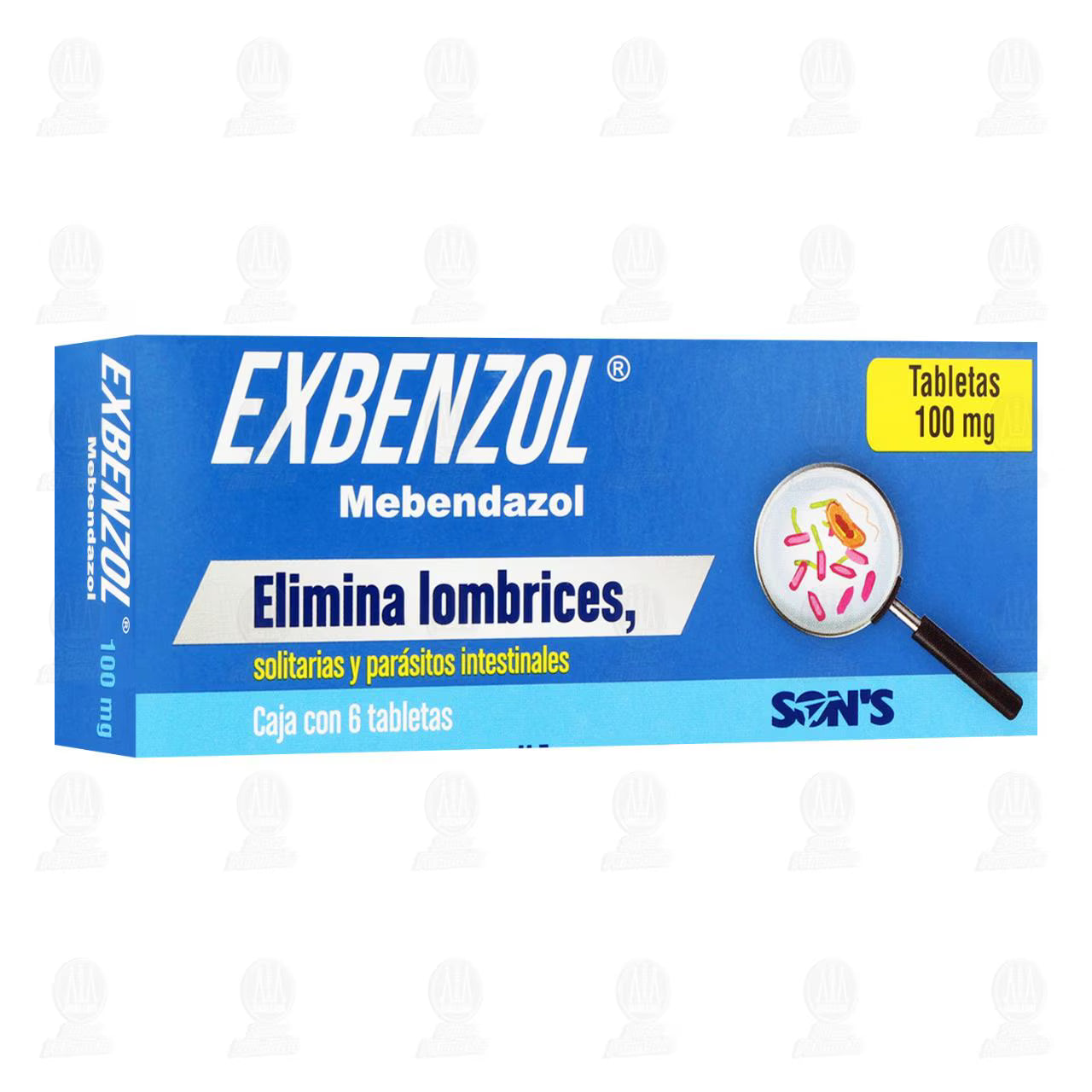 EXBENZOL (MEBENDAZOLE) 100MG 6TABLETS