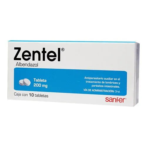 ZENTEL (ALBENDAZOLE) 200MG 10 TABLETS