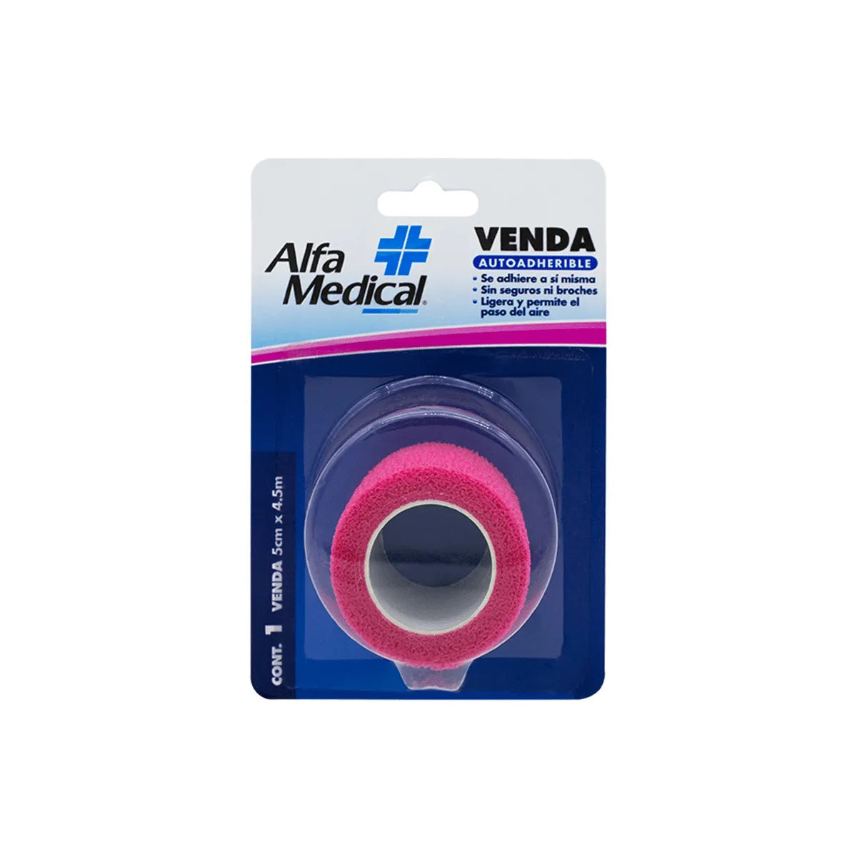 VENDA ALFA MEDICAL AUTOADHERIBLE ROSA 5CM X 4.5M