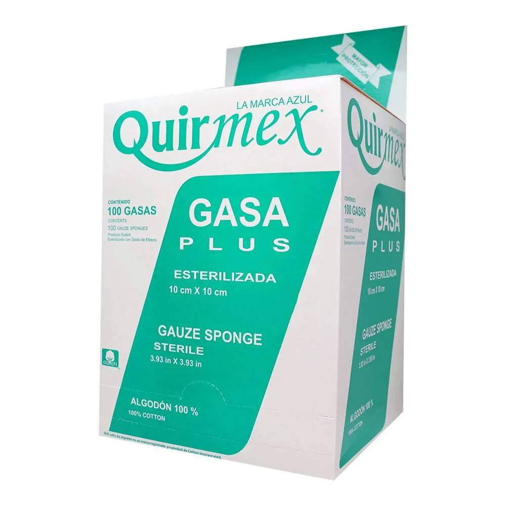 GASA ESTERILIZADA PLUS QUIRMEX 10X10CM 100 GASAS