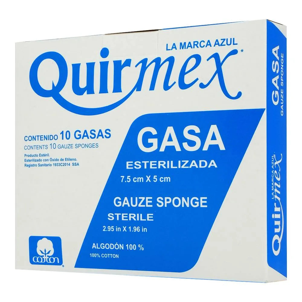 GASA ESTERILIZADA QUIRMEX 7.5X5CM 10 GASAS