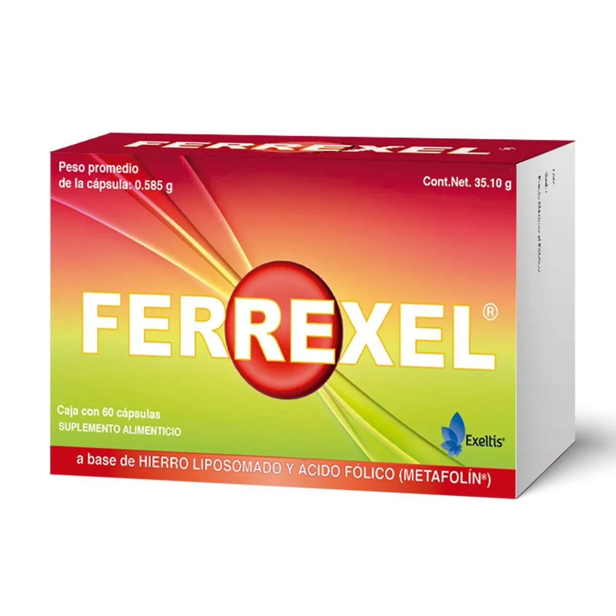 FERREXEL (HIERRO LIPOSOMADO Y ACIDO FOLICO) 60CAPSULAS