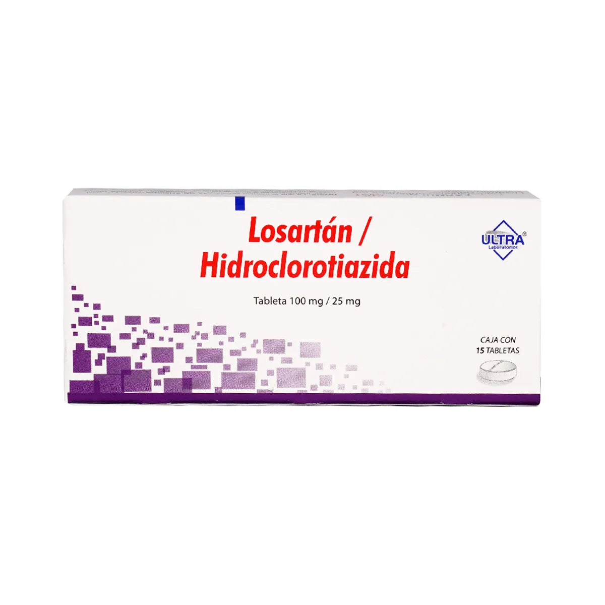 LOSARTAN / HYDROCHLOROTHIAZIDE 100MG/25MG 15TABLETS