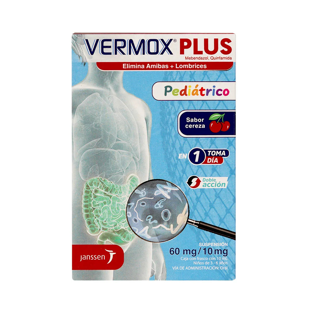 VERMOX PLUS CHERRY ORAL SUSPENSION 10ML