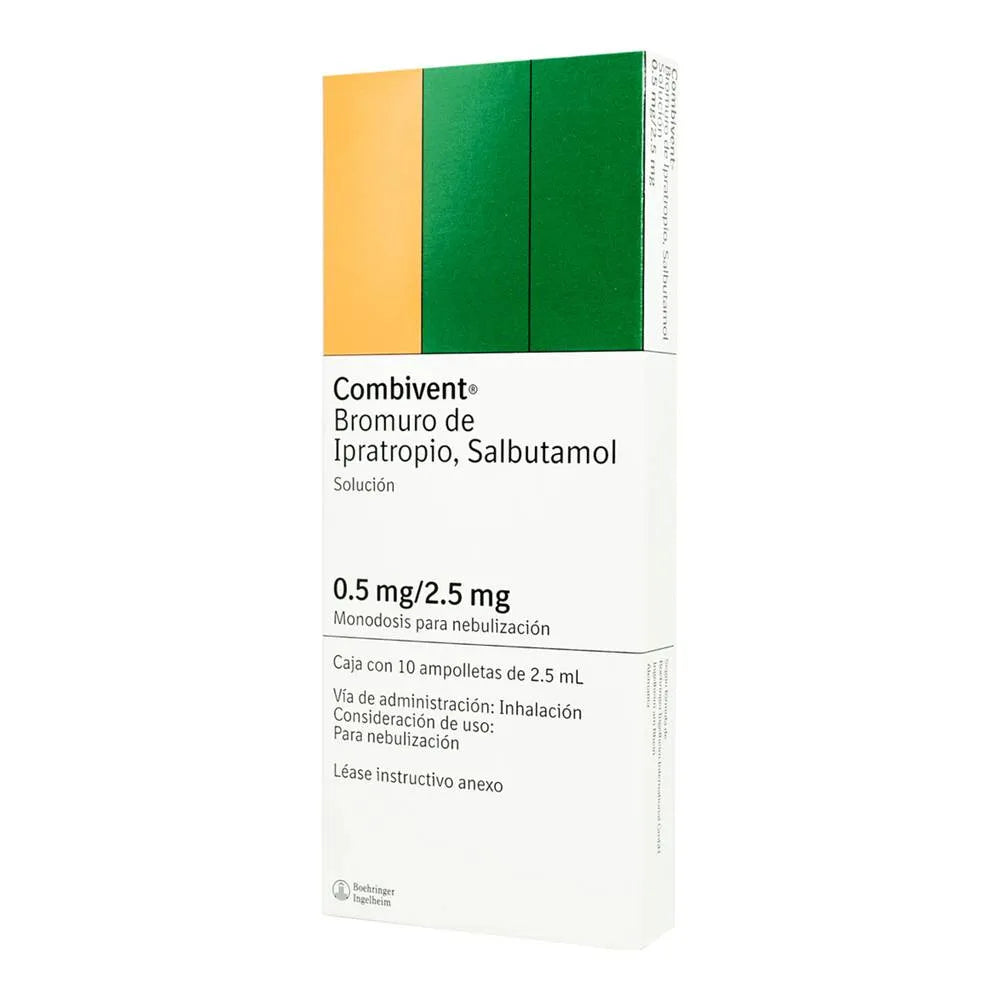 COMBIVENT (IPRATROPIUM BROMIDE, SALBUTAMOL) 0.5MG/2.5MG 5 AMPOULES
