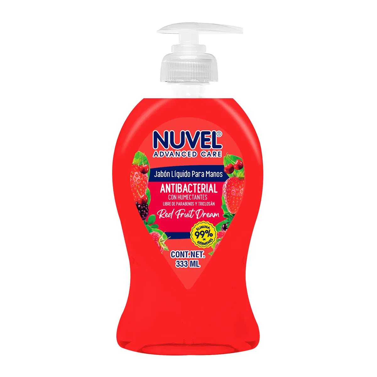 JABÓN LÍQUIDO NUVEL ANTIBACTERIAL RED FRUIT DREAM 333ML