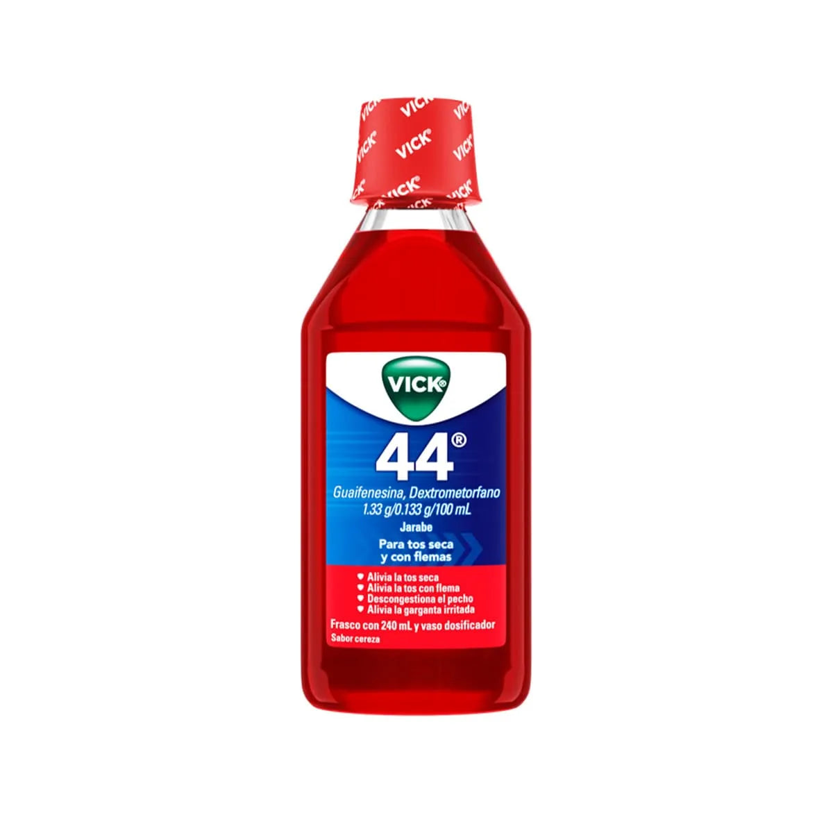 VICK 44 (GUAIFENESINA/DEXTROMETORFANO) 1.33G/0.133G FRASCO CON 240 ML