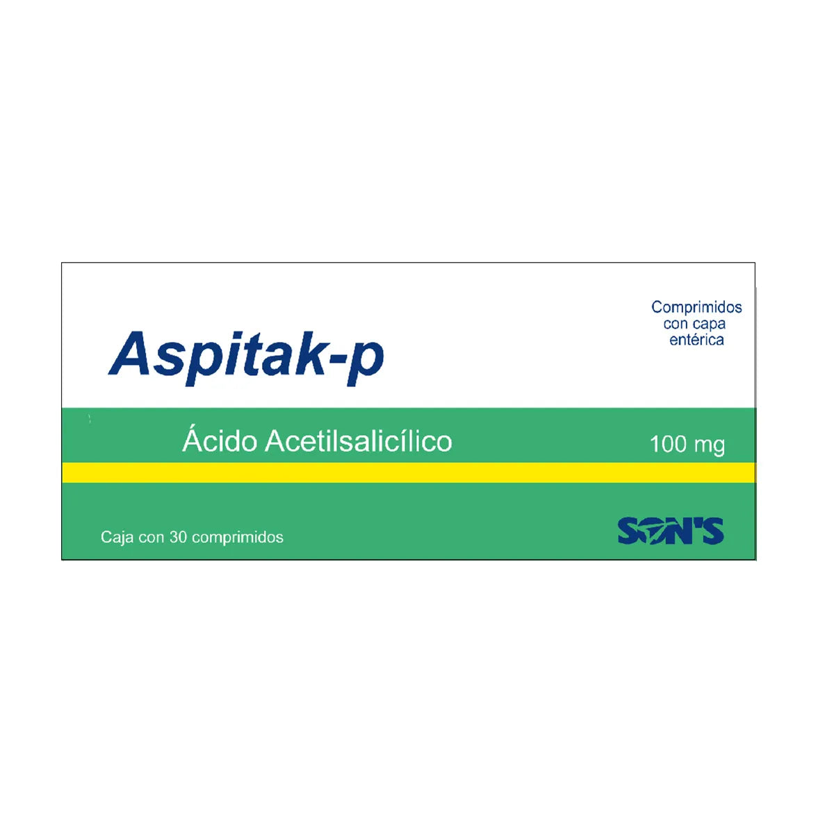 ASPITAK-P (ACETYLSALICYLIC ACID) 100MG 30 TABLETS