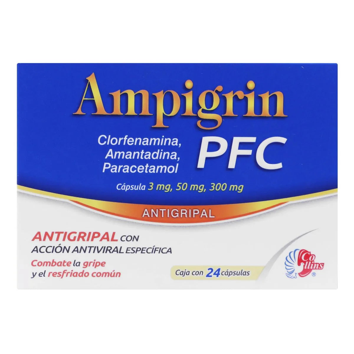 AMPIGRIN (CHLORPHENAMINE, AMANTADINE, PARACETAMOL) 24 CAPSULES