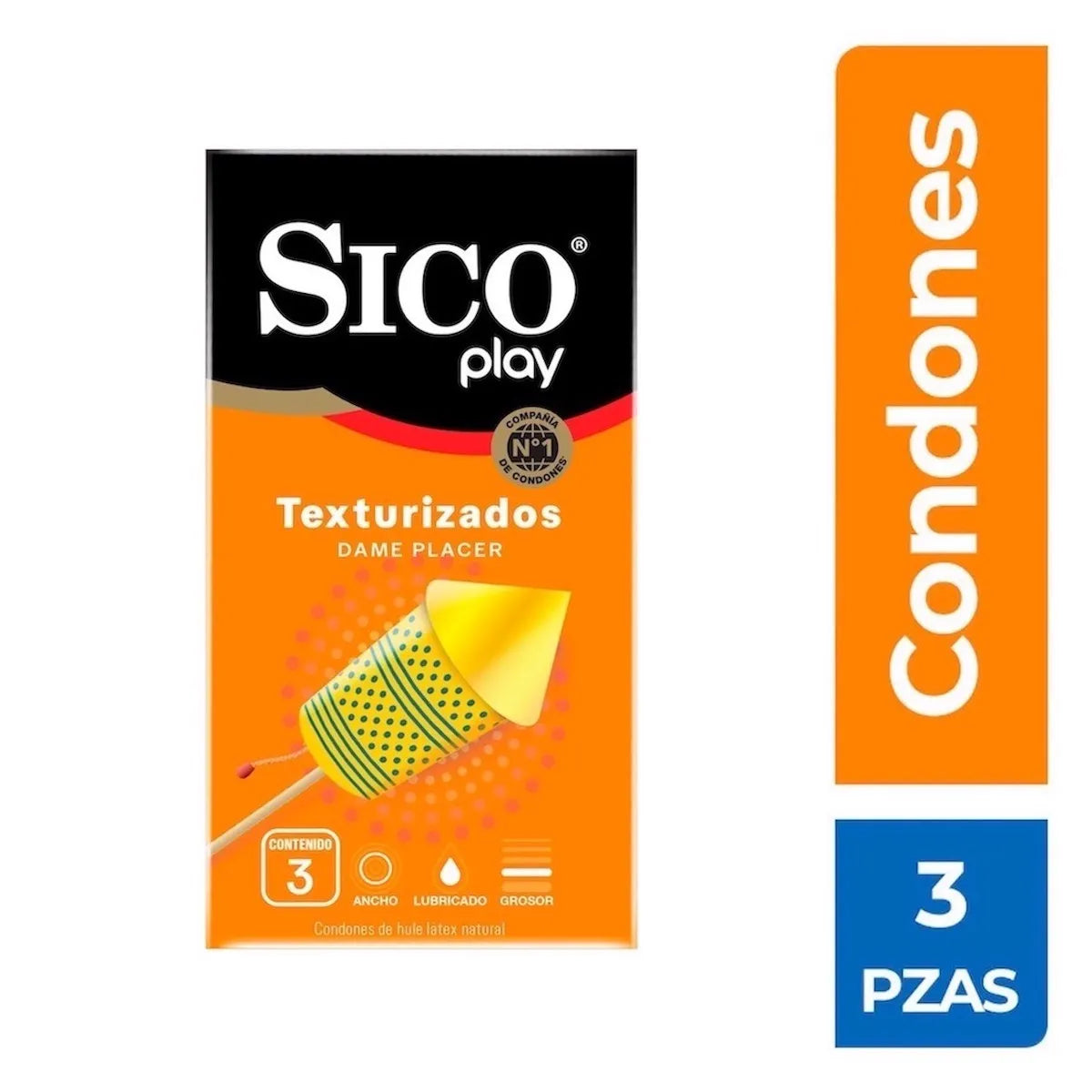 PRESERVATIVO SICO PLAY TEXTURIZADO 3 PIEZAS