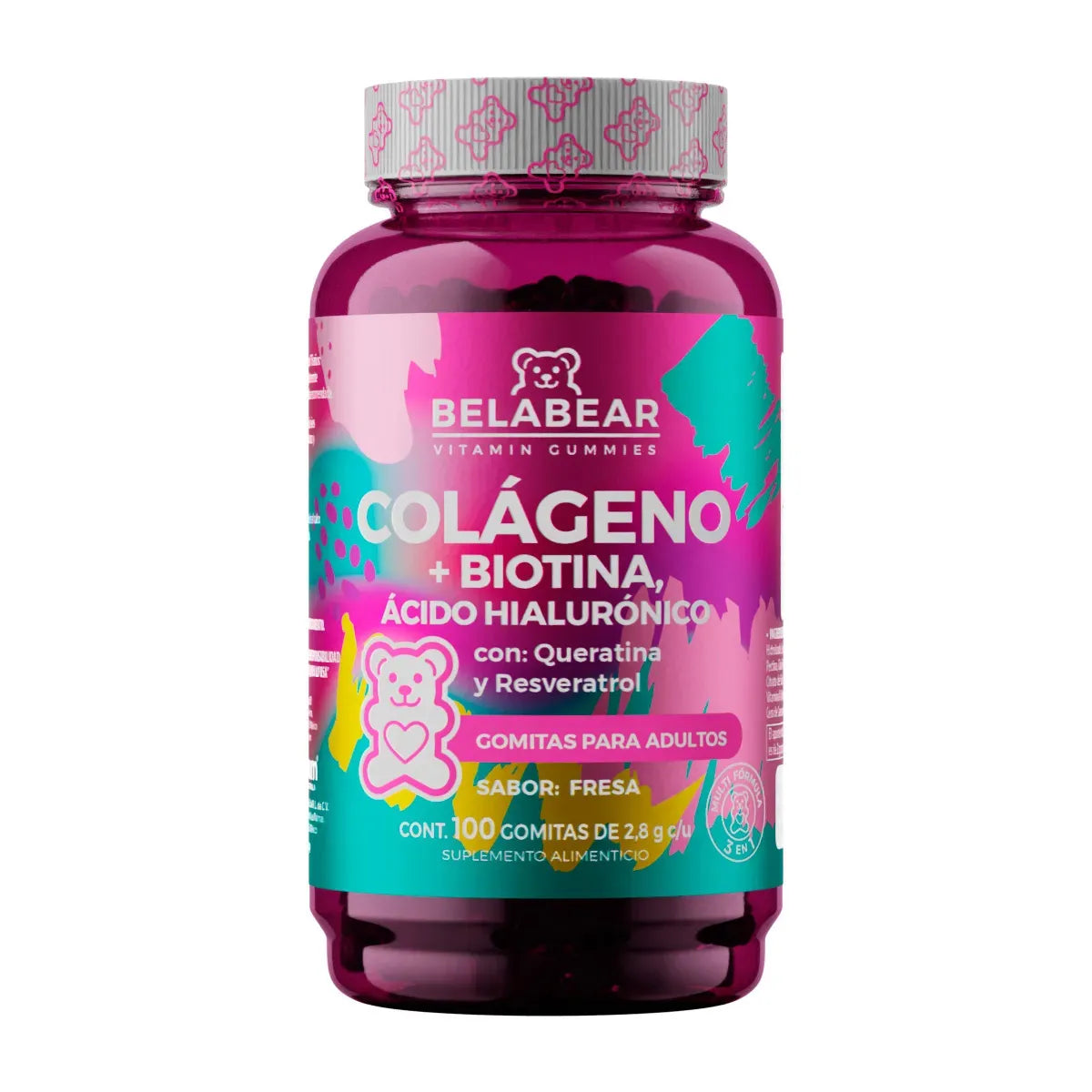 BELABEAR COLAGENO + BIOTINA SUPLEMENTO ALIMENTICIO 100 GOMITAS
