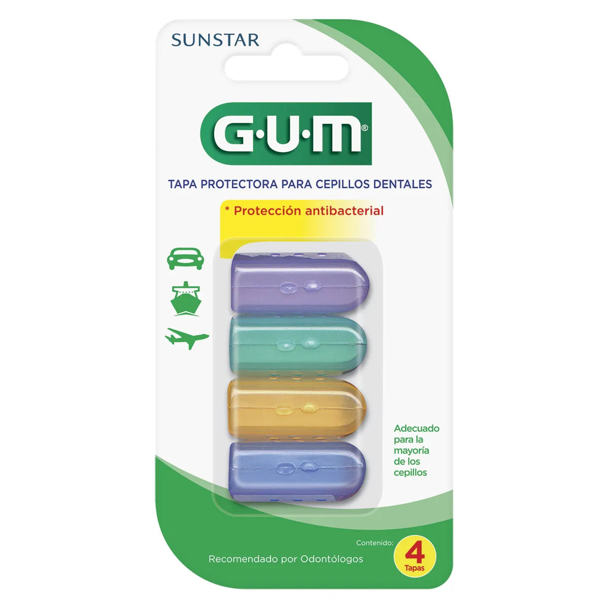 TAPA PROTECTORA PARA CEPILLOS DENTALES GUM 4 PIEZAS