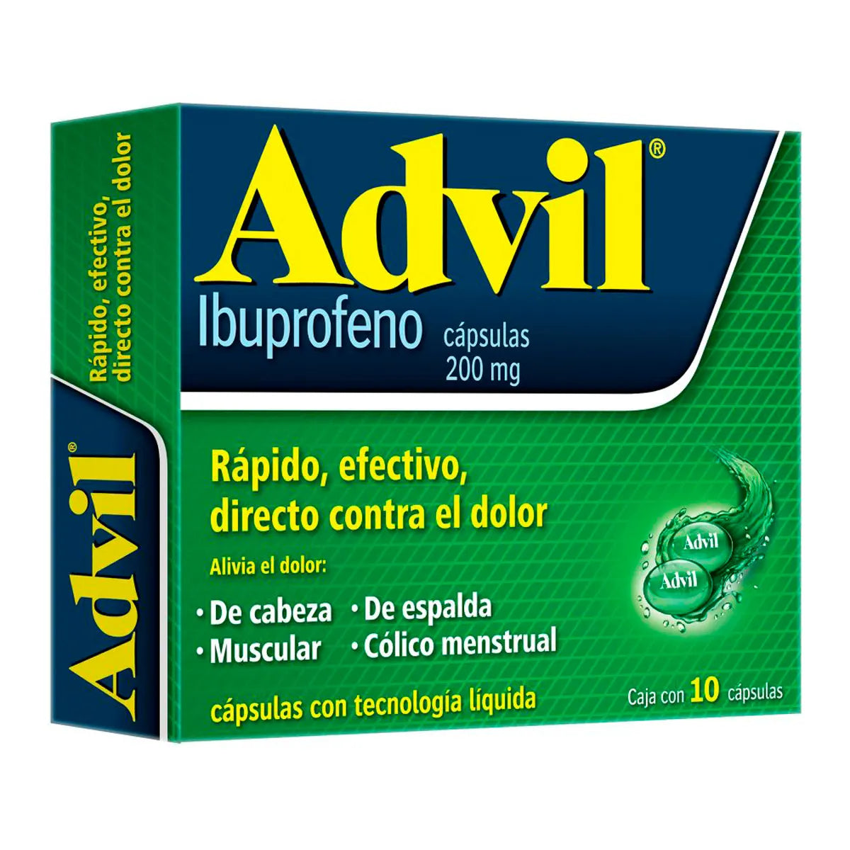 ADVIL (IBUPROFEN) 10 CAPSULES 200MG