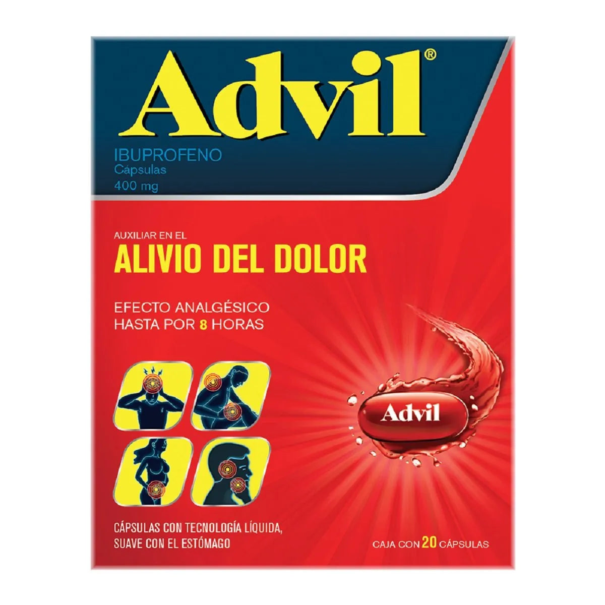 ADVIL (IBUPROFEN) 20 CAPSULES 400MG