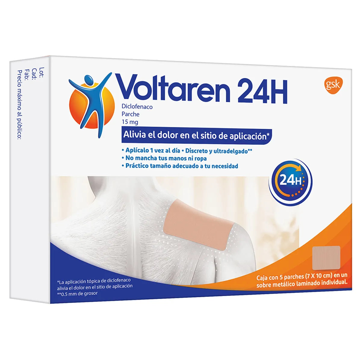 VOLTAREN 24H (DICLOFENAC) 15MG 5 PATCHES