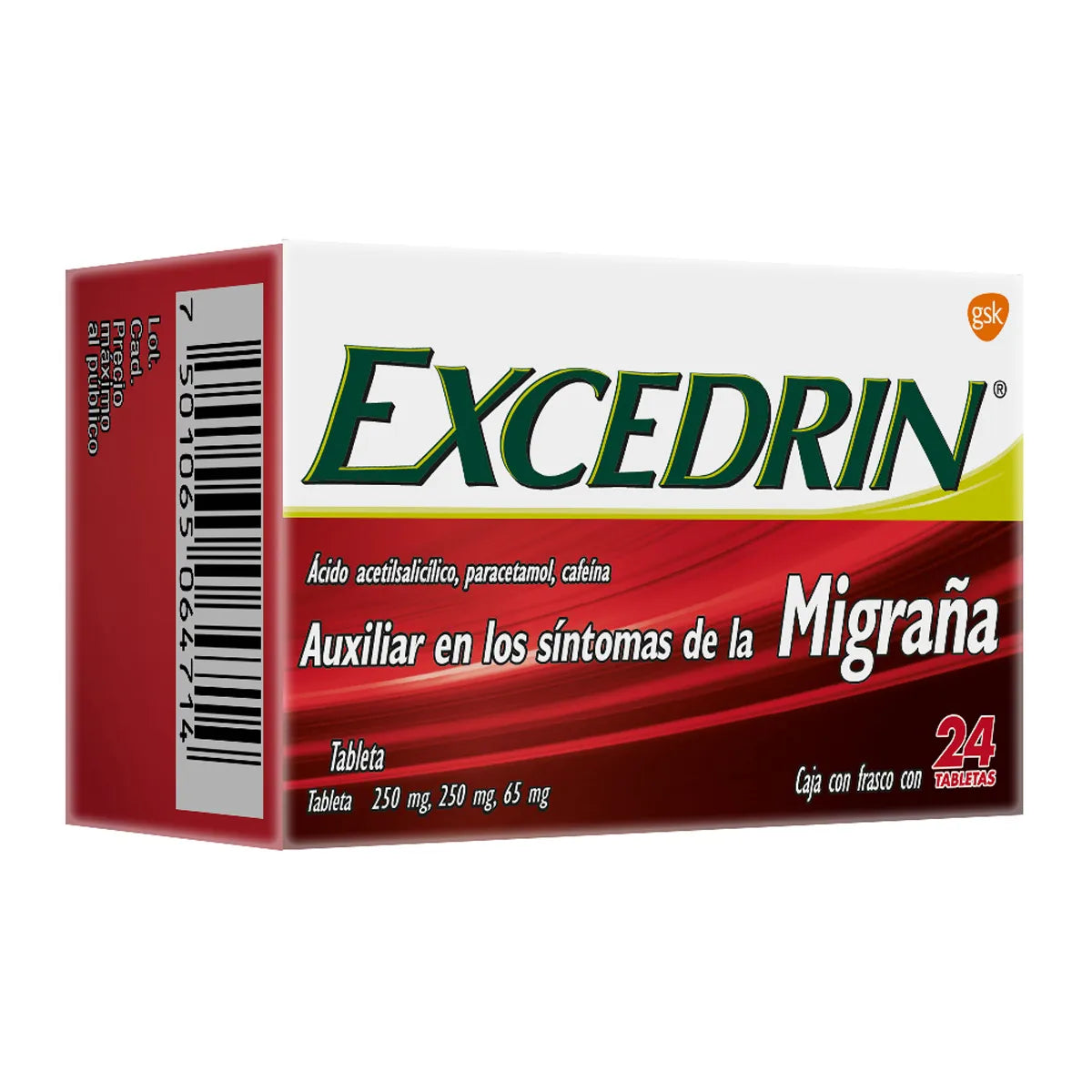 EXCEDRIN (ACETYLSALICYLIC ACID, PARACETAMOL, CAFFEINE) 24 TABLETS