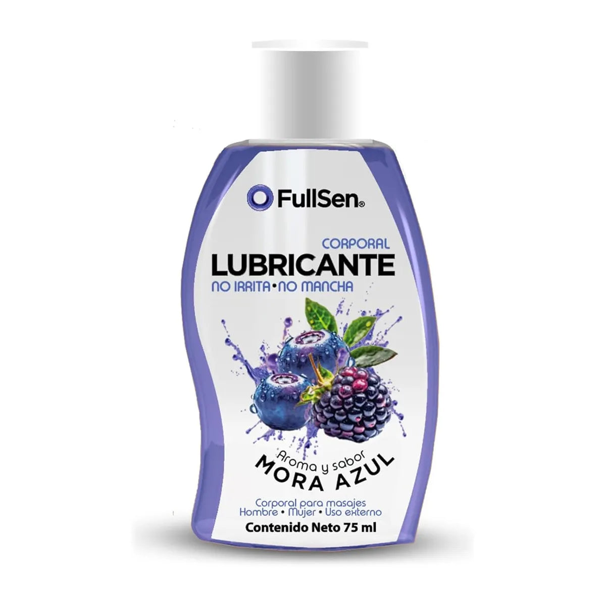 LUBRICANTE CORPORAL FULLSEN AROMA Y SABOR MORA AZUL 75ML