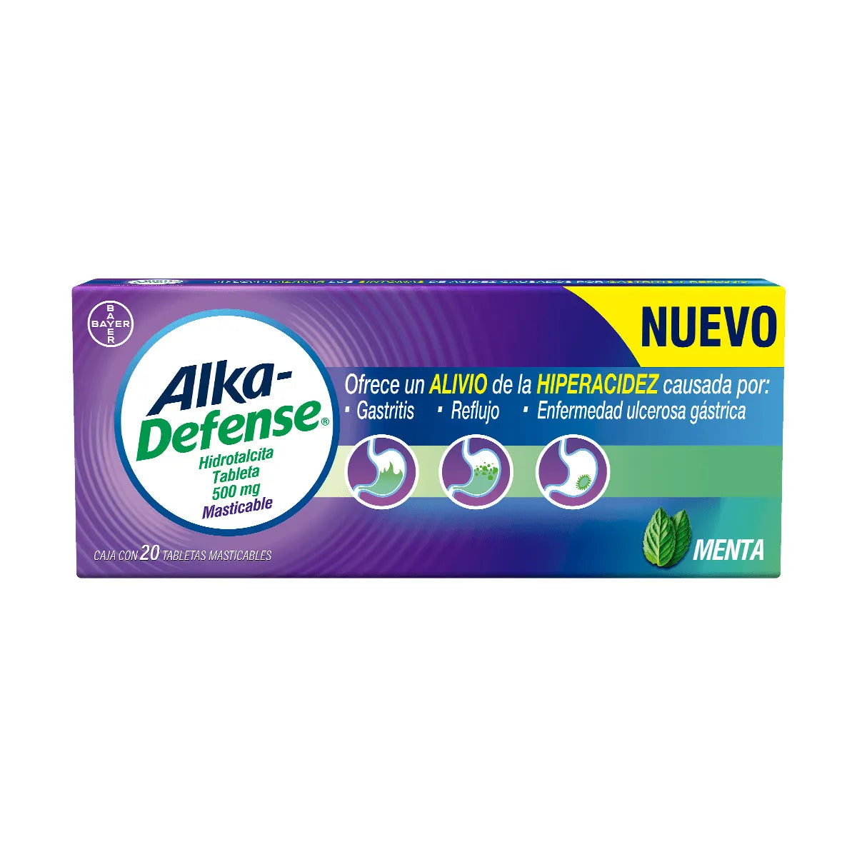 ALKA-DEFENSE 500MG WITH 20 MINT CHEWABLE TABLETS