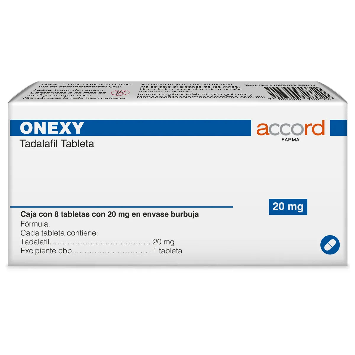 ONEXY (TADALAFIL) 20MG C/8 TABLETS