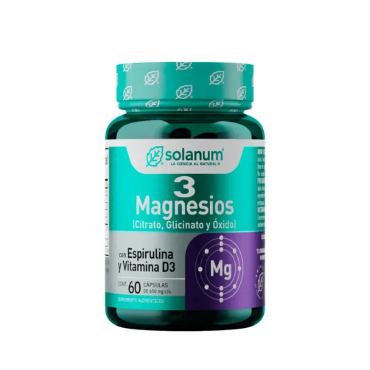 SOLANUM 3 MAGNESIOS SUPLEMENTO ALIMENTICIO 60 CAPSULAS
