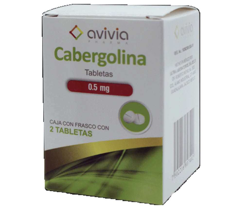 CABERGOLINE 0.5MG, 2 TABLETS (AVIVIA)