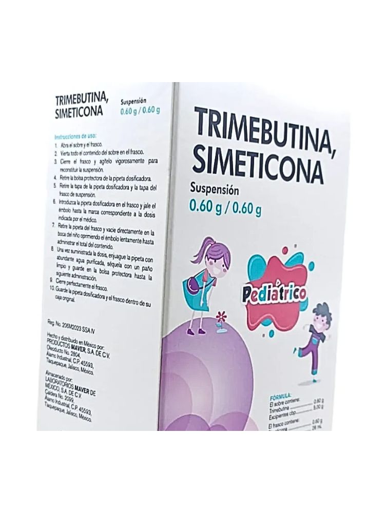 TRIMEBUTINE/SIMETHICONE (Maver) PEDIATRIC SUSP. BOTTLE 26 ML. 0.60 G/0.60 G