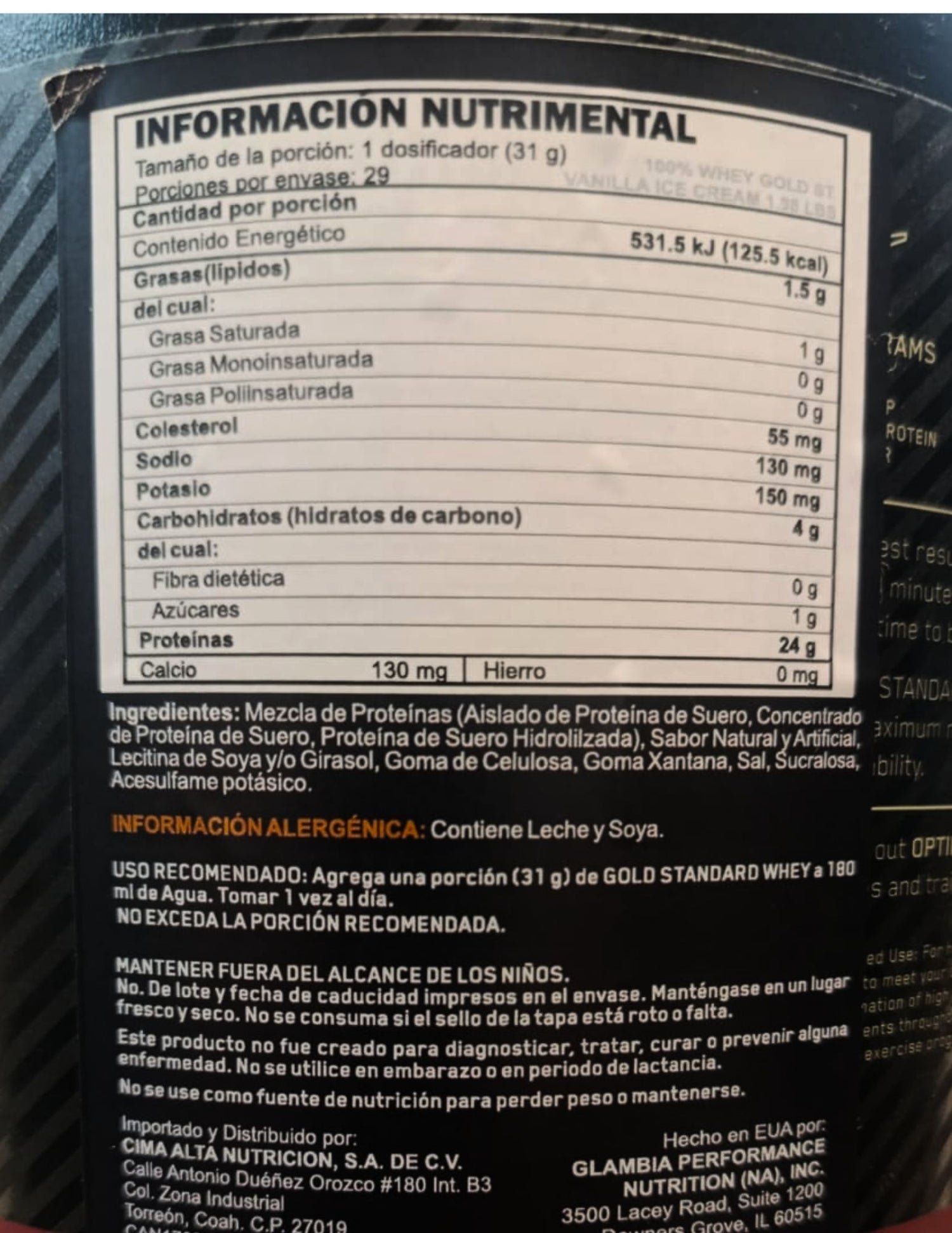 ON 100% WHEY GOLD STANDARD 2LBS 899G VANILLA