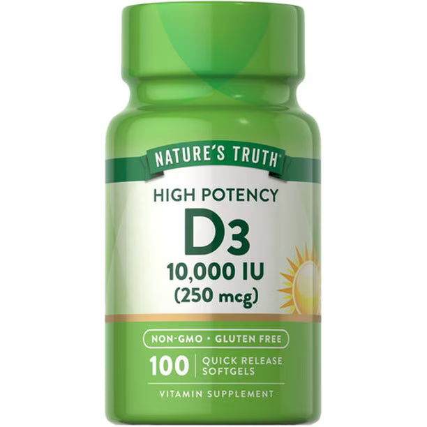 VITAMINA D3 10,000 UI NATURE´S TRUTH 100 CAPSULAS
