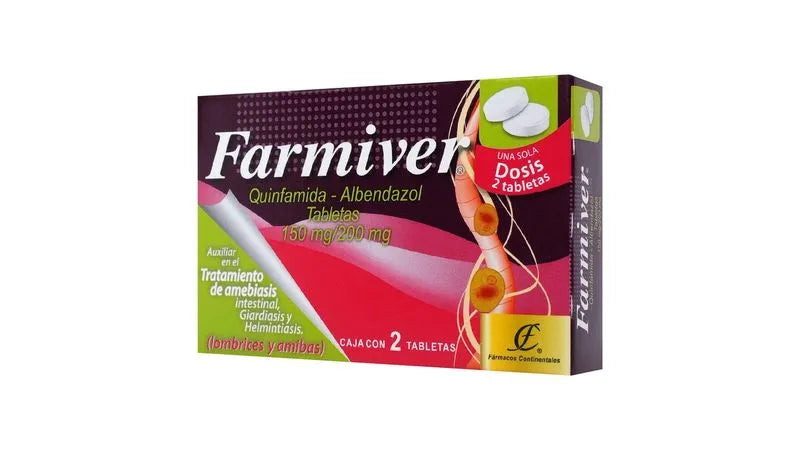 FARMIVER (QUINFAMIDE-ALBENDAZOLE) 150/200MG 2TABLETS