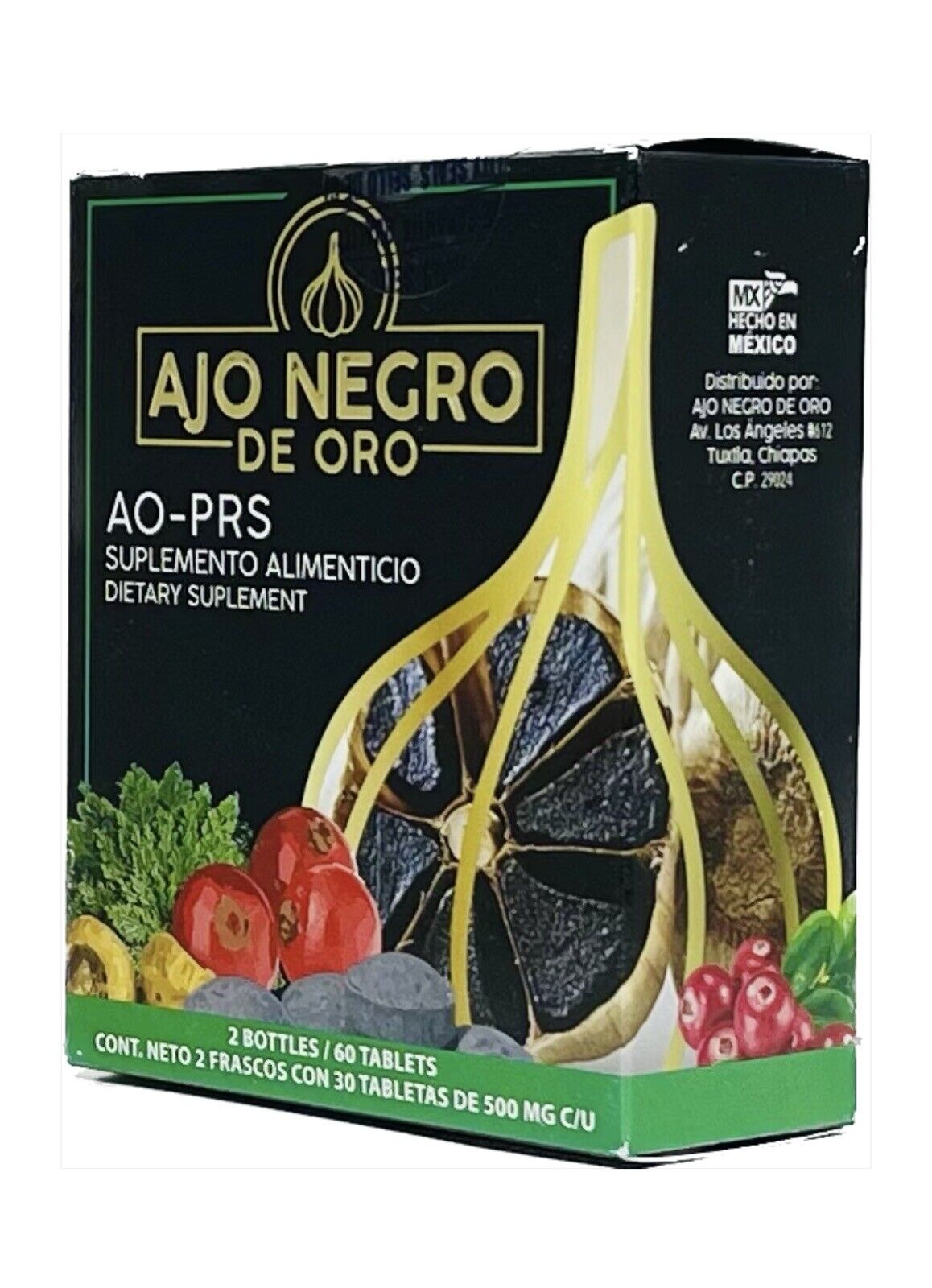 GOLD BLACK GARLIC AO-PRS 2 BOTTLES WITH 30 TABLETS EACH