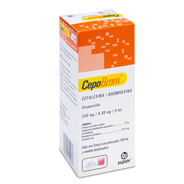 CEPOBROM (CEPHALEXIN / BROMHEXINE) 250MG/4.39MG SUSPENSION