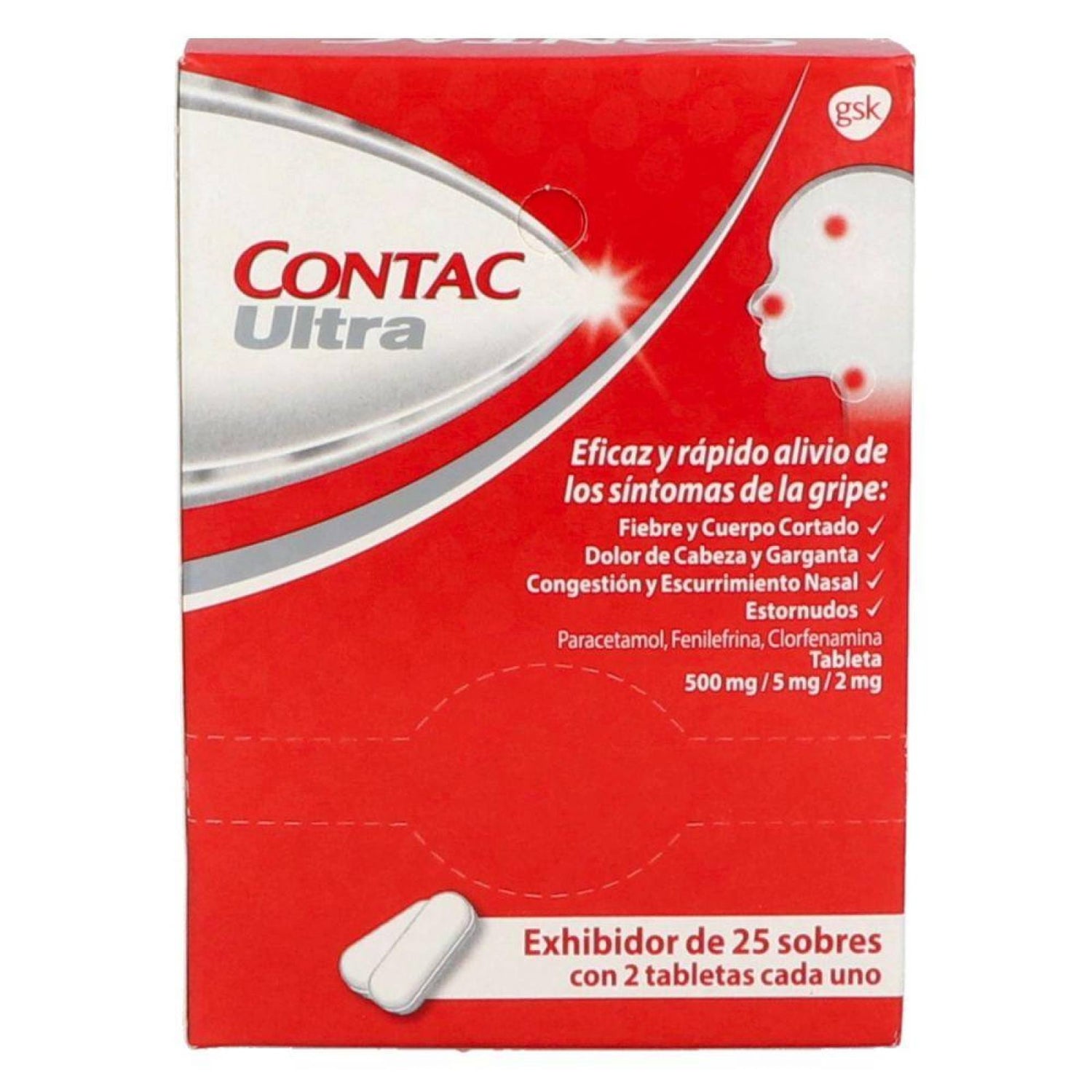CONTAC ULTRA DISPLAY 25 PACKETS WITH 2 TABLETS
