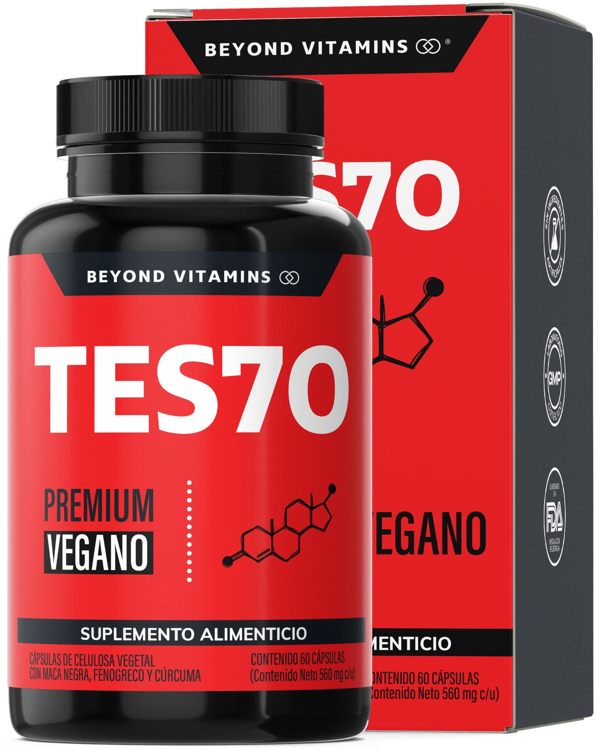 TES70 PREMIUM VEGANO 560 MG 60 CAPSULAS