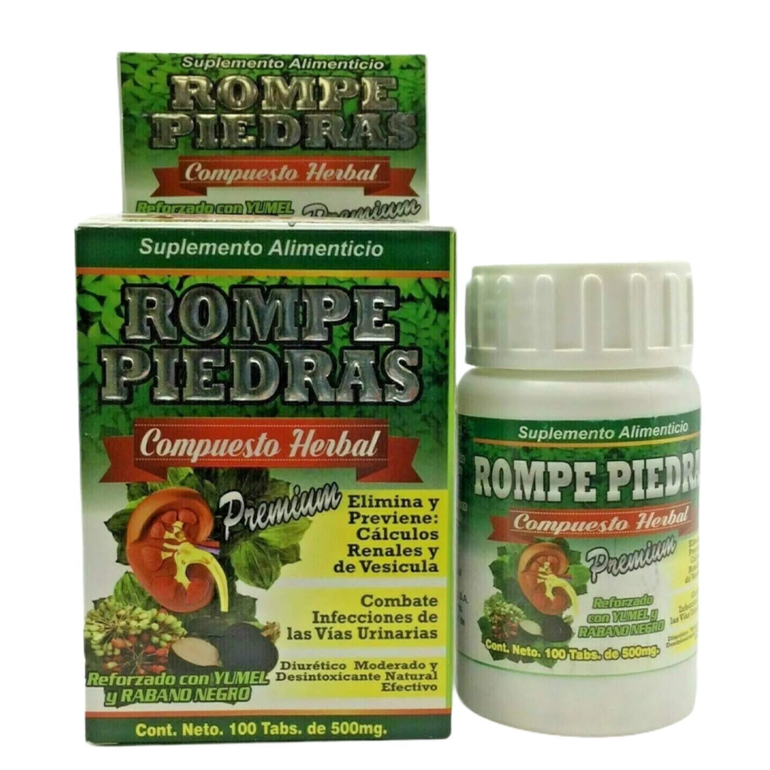 ROMPE PIEDRAS COMPUESTO HERBAL 100 TABLETAS 500MG