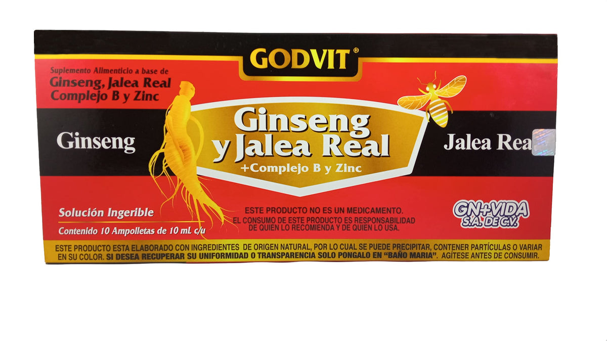 GINSENG Y JALEA REAL + COMPLEJO B GN + VIDA 10 AMPOLLETAS