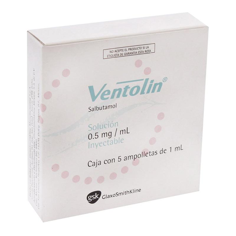 VENTOLIN (SALBUTAMOL) INJECTABLE SOLUTION 5 AMPOULES 1ML