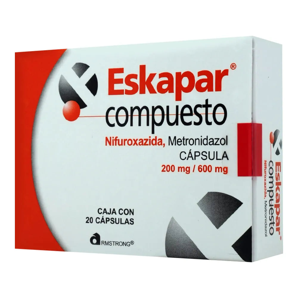 ESKAPAR COMPOUND (NIFUROXAZIDE/METRONIDAZOLE) 200MG/600MG 20CAPSULES