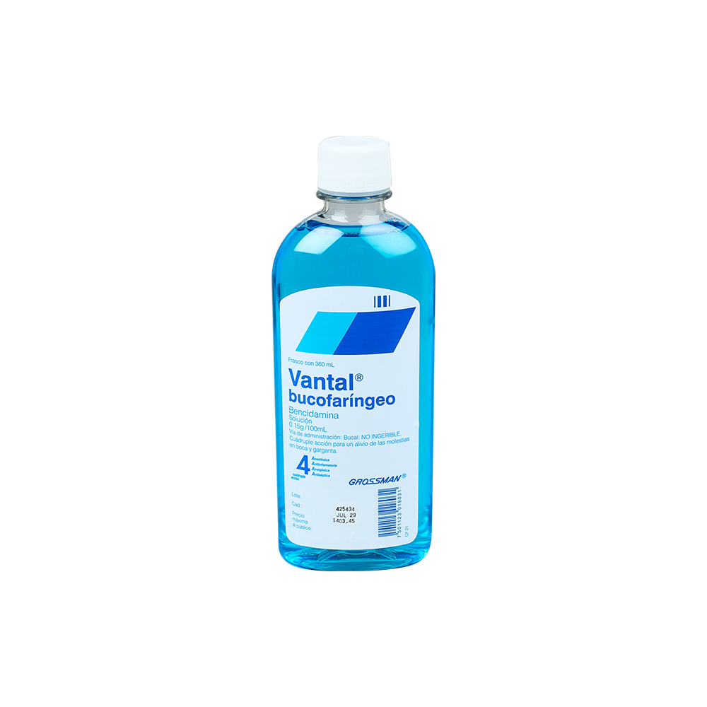 VANTAL BUCOFARINGEO (BENZYDAMINE) 360ML SOLUTION