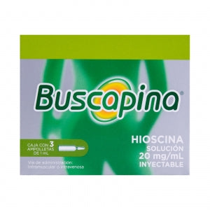 BUSCAPINA (HYOSCINE) 20MG 3 AMPOULES
