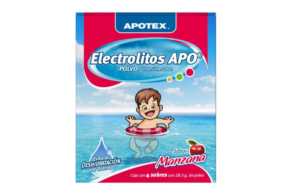 ELECTROLITOS APO POLVO SABOR MANZANA 4 SOBRES