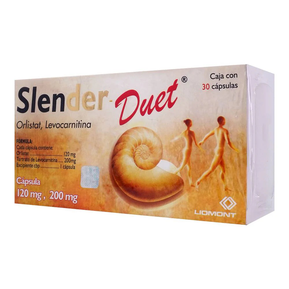 SLEDER DUET (ORLISTAT-L-CARNITINE) 120MG/200MG 30 CAPSULES