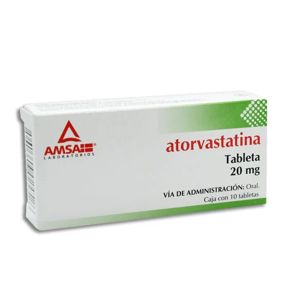 ATORVASTATINA 10TABLETAS 20MG
