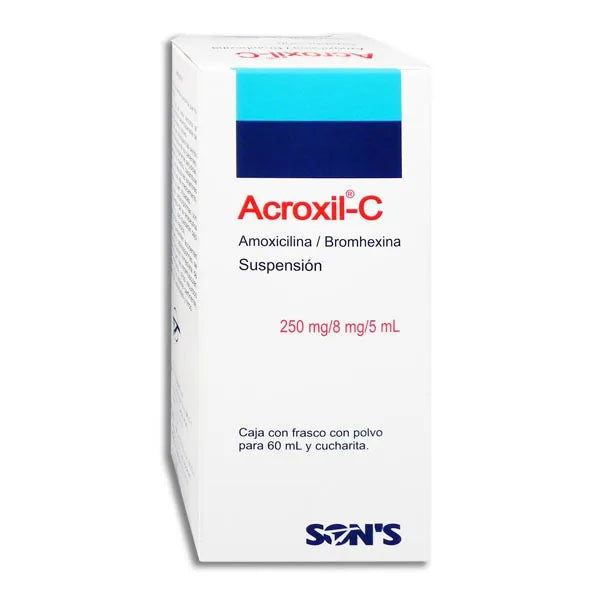 ACROXIL-C (AMOXICILLIN / BROMHEXINE) SUSPENSION BOTTLE 60ML
