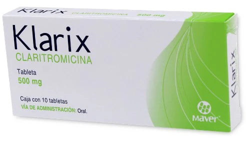 KLARIX (CLARITHROMYCIN) 500MG 10 TABLETS