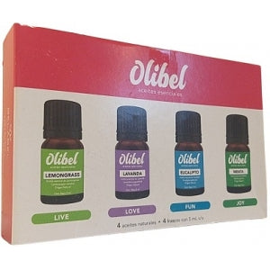 OLIBEL ESSENTIAL OILS 4 BOTTLES NATURAL OILS 5ML