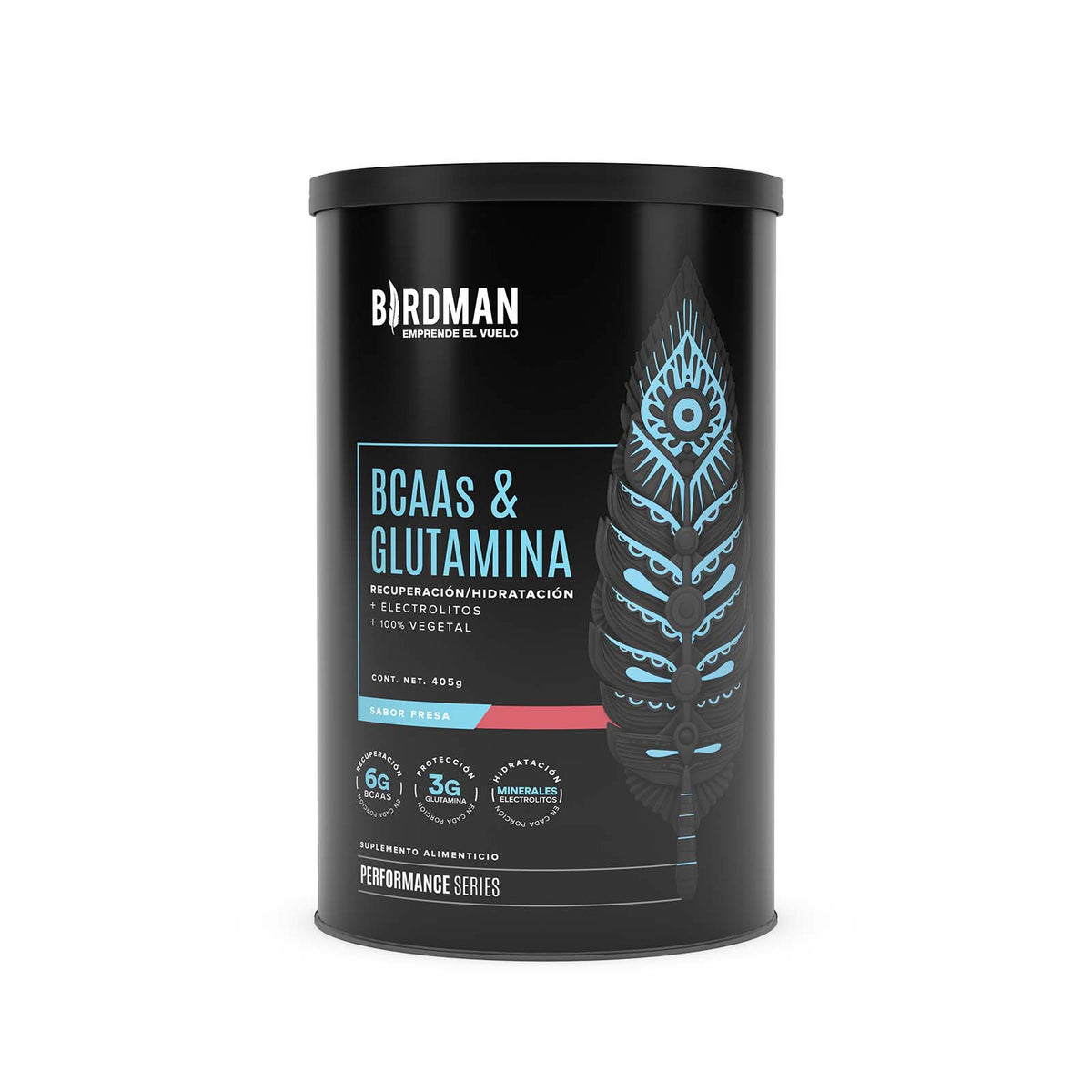 BIRDMAN BCAAs Y GLUTAMINA FRESA 405 G