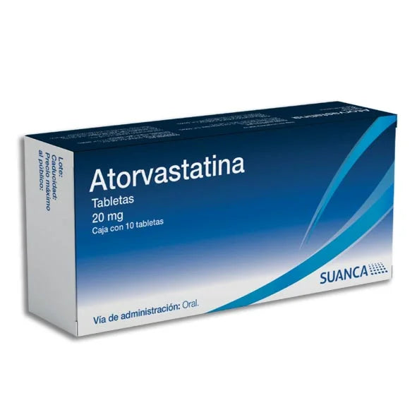 ATORVASTATINA 20MG 10TABLETAS