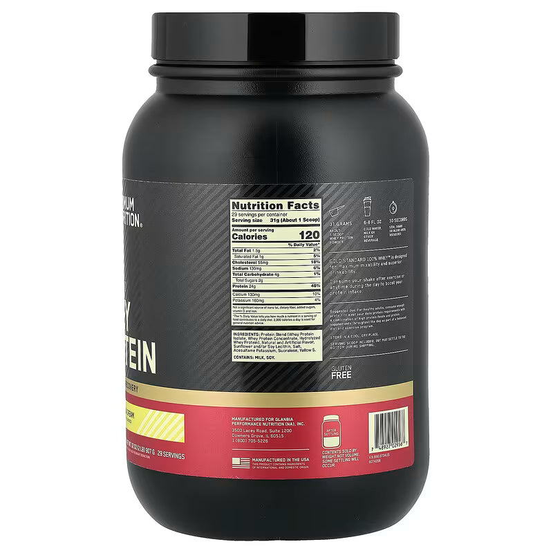 ON 100% WHEY GOLD STANDARD 2LBS BANANA CREAM - OPTIMUM NUTRITION