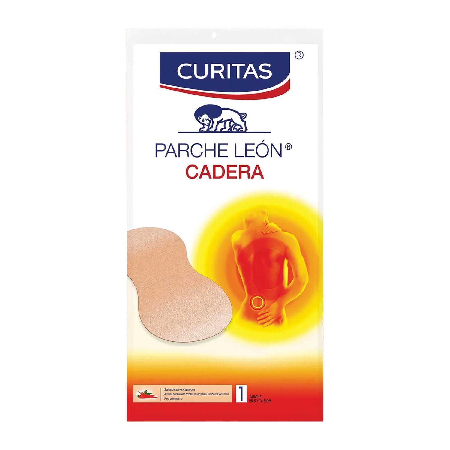 "CURITAS" PARCHE LEÓN CADERA (Capsaicina) 1 PIEZA